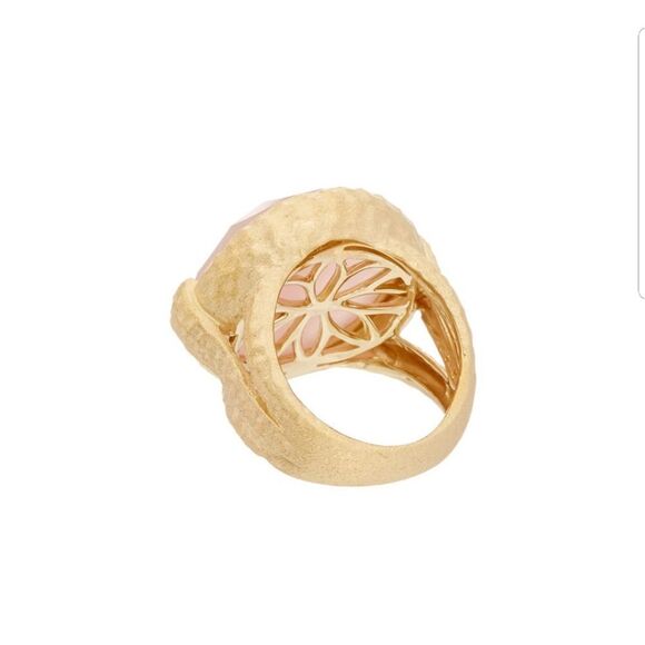 RIVKA FRIEDMAN GOLD CLAD PINK QUARTZ RING - Picture 2 of 2